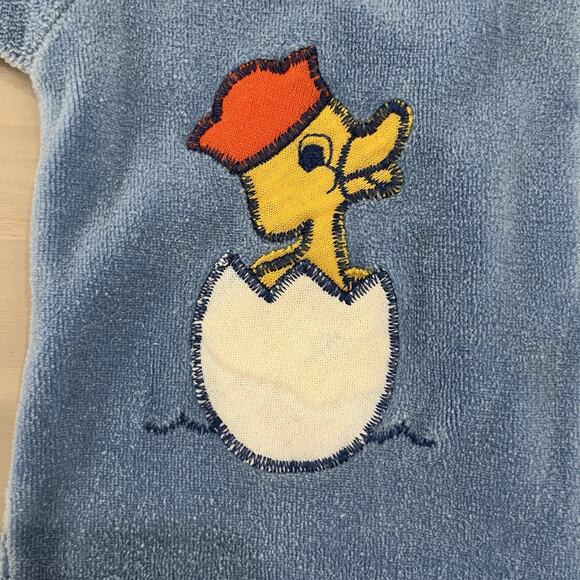 Vintage Healthtex Romper Velour Size 24 Months Duck Applique USA MCM Kids - Picture 4 of 13